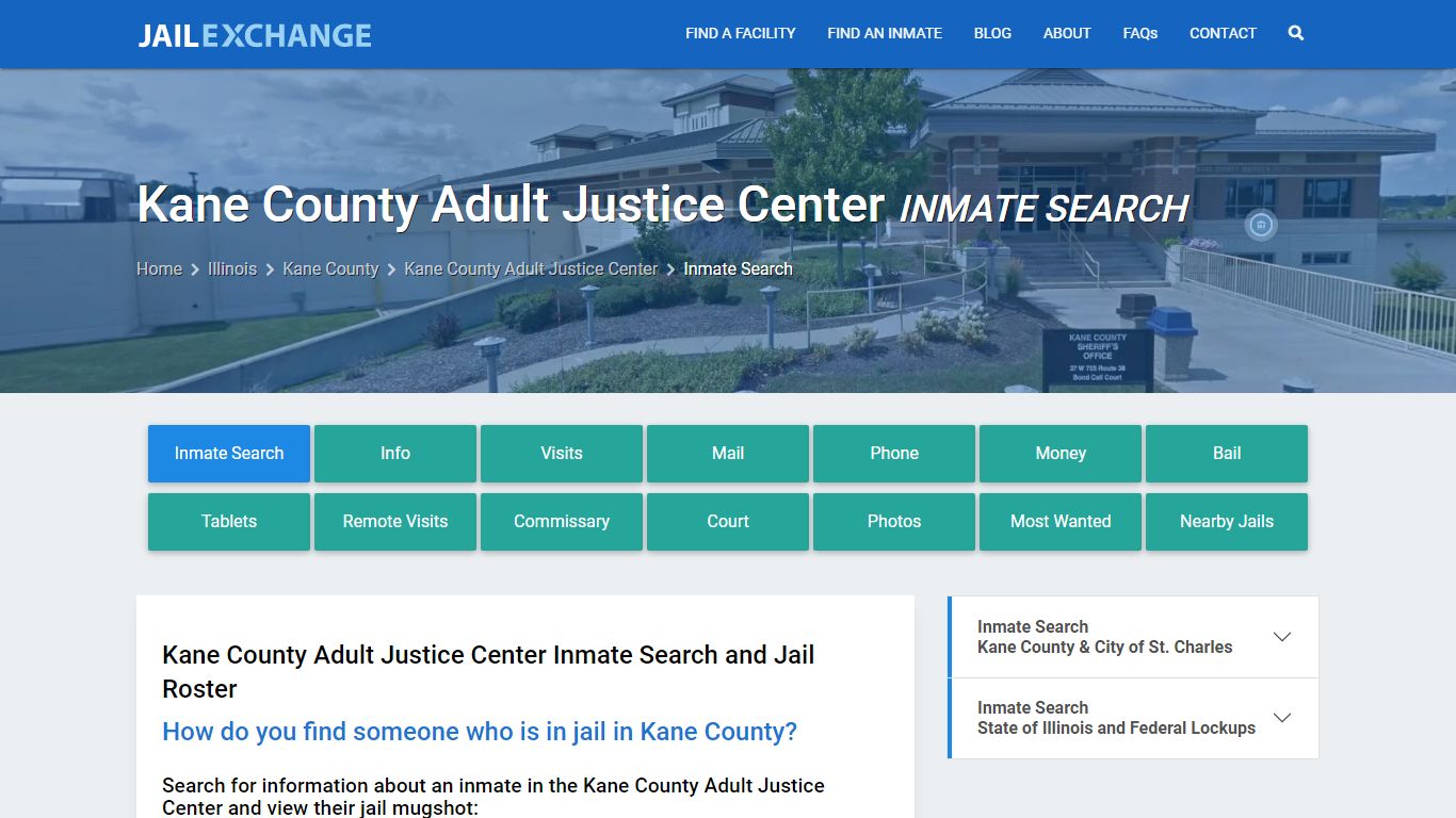 Kane County Adult Justice Center Inmate Search - Jail Exchange